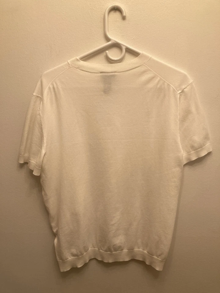 Camiseta blanca de manga corta para hombre H&M calce ajustado mediana Foto 2 de 3
