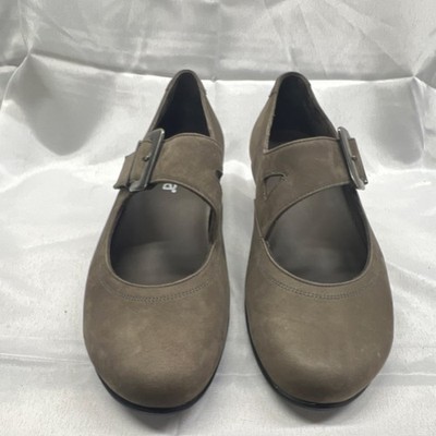 Durea D5599 Amber Taupe Leather Mary Jane Comfort Shoes Women's Size 7.5 WW/5K