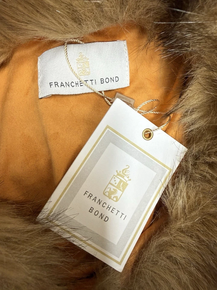 Franchetti Bond Suede With Faux Fur Trim Poncho One Size - Image 2 of 4