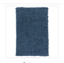Linon Flokati Wool Rug Long Plush Pile 3’6” X 5’6” Olive, Pastel Blue, Or Denim