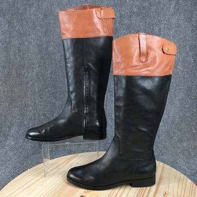 Lauren Ralph Lauren Jenessa Boots Womens 9.5 B Tall Riding Knee-Hi Leather Black