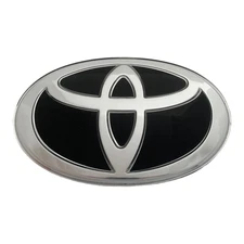 Front Grille Emblem Black with Chrome Logo Badge for Toyota Camry SE 2012-2014