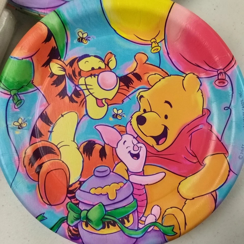 Servilletas platos de lechón tigger vintage de los 90 Hallmark Winne The Pooh Party Serveware Foto 2 de 4