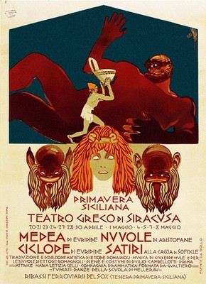   1920s Theatre Poster - Teatro Greco di Siracusa by Divito - 24x36    -
