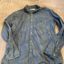 Men  s Sonoma Denim Button Down Long Sleeve Shirt Medium