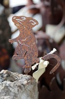 Gartenstecker Maus Edelrost Gartenfigur Landhaus Rostdeko Gartendeko Tierfigur