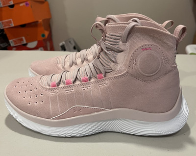 Size 8 Men's- Under Armour Curry 4 FloTro Pink Basketball Shoes 3024861-600