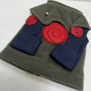 Anime & Manga Cosplay Jacket Green Blue Fleece with Red Swirl Design