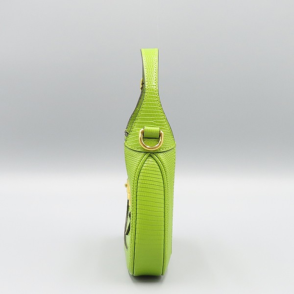 Gucci Lime Lizard Jackie Mini Chain Bag