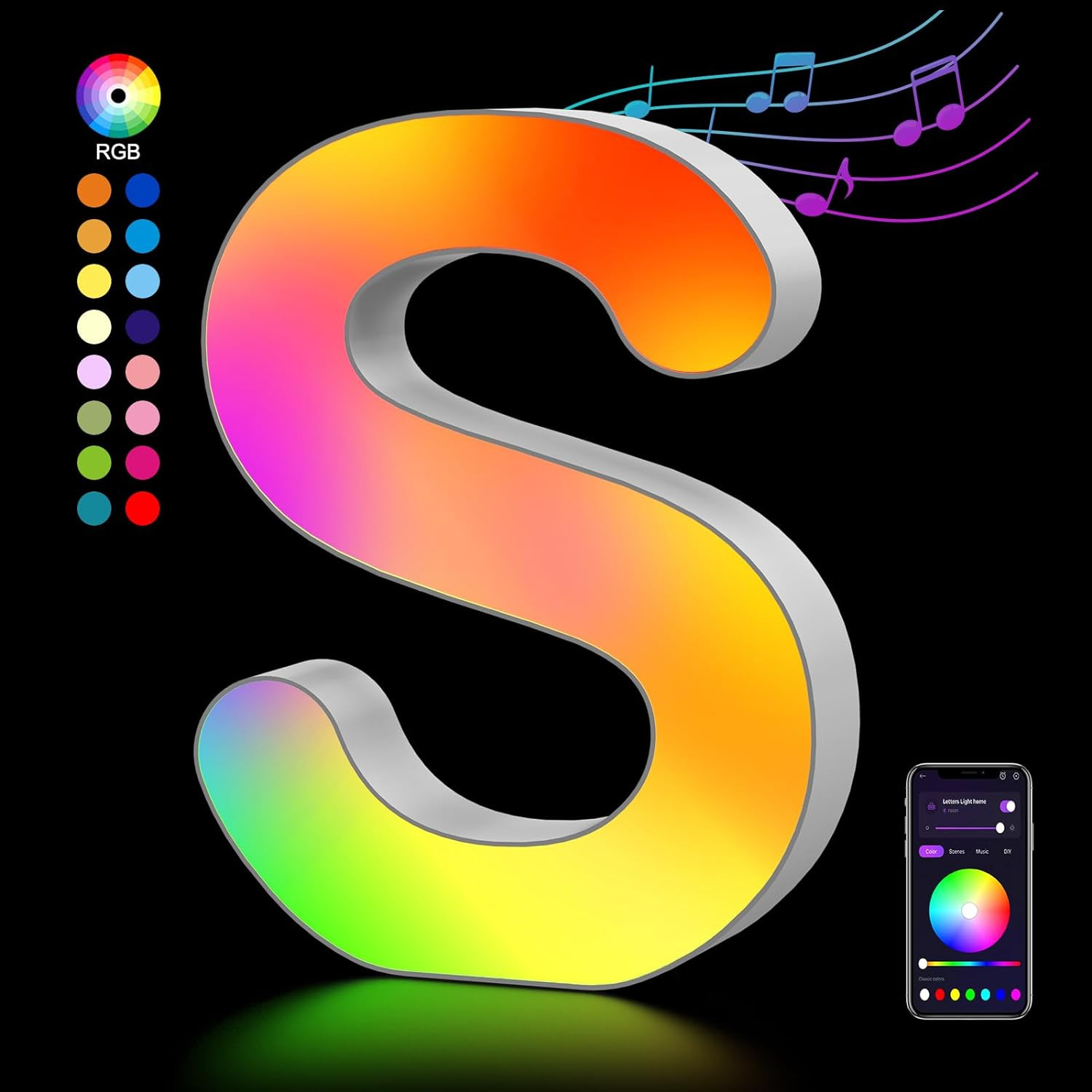 Insegna Luminosa Lettera C LED Smart - Arredo Contemporaneo con APP