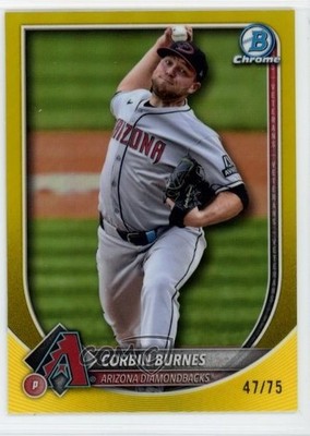 2025 Bowman Chrome Yellow Refractor 47/75 Corbin Burnes #94 6o3
