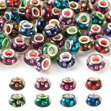 Sparkeads 50 Pcs 14mm Dog Paw Resin European Beads x 9mm, Puppy paws