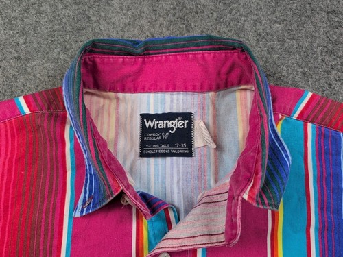 Vintage Wrangler decespugliatore 17 righe western rodeo cowboy cowboy 35 arcobaleno - Foto 6 di 13