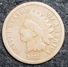 1873 Indian Head Cent – Raw Copper One Cent Coin – US Type Coin