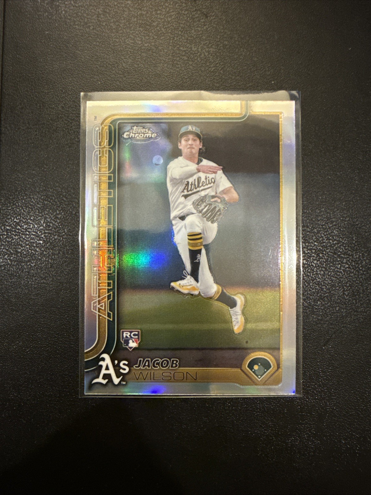 2025 Topps Chrome #96 Jacob Wilson Refractor Rookie - Oakland Athletics