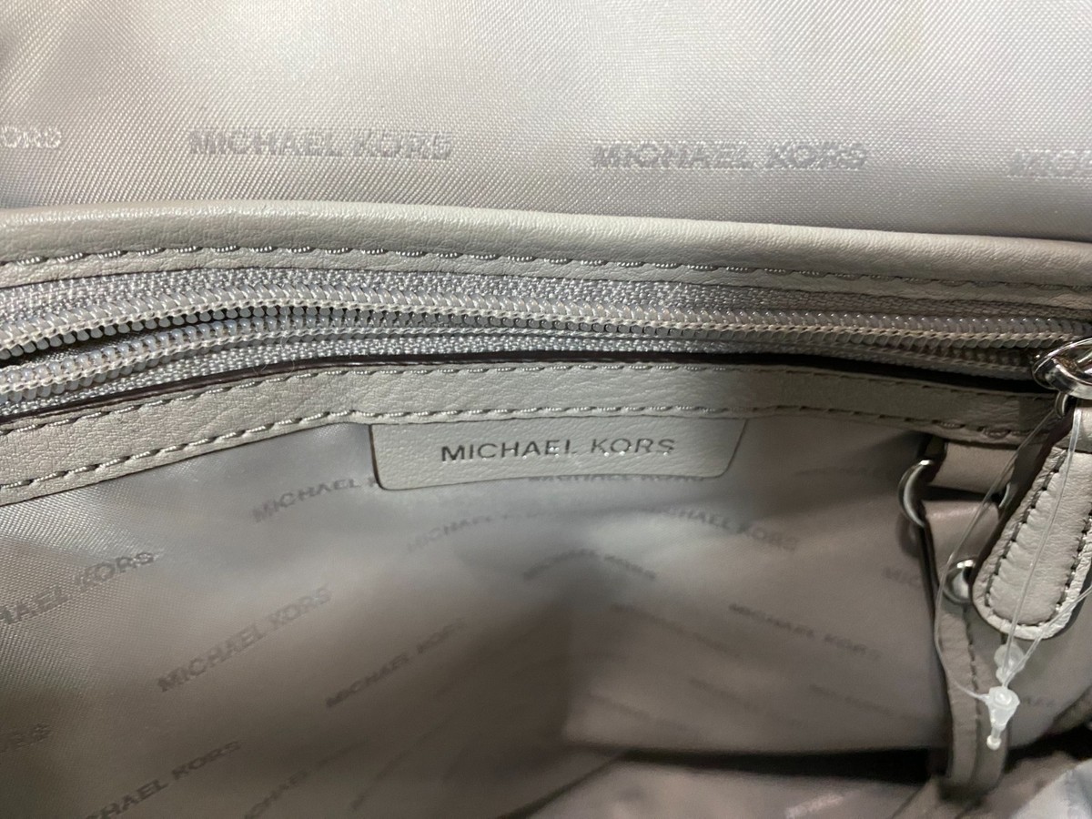 NEW!!! Michael Kors Signature Rhea Gray Pebbled Backpack | eBay