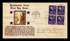 US COVER THOMAS JEFFERSON PRESIDENTIAL SERIES FDC SCOTT 807 BLOCK CROSBY PHOTO