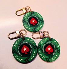 3 X Green Pokerstars EPT Ceramic Key Rings