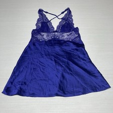 Victoria Secret Blue/Purple Lace Cami   Lingerie Night Gown Women  s Small