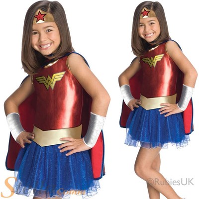 Mädchen Wonder Woman Kostüm Superheld Tutu Verkleidung Kinder Kinderoutfit