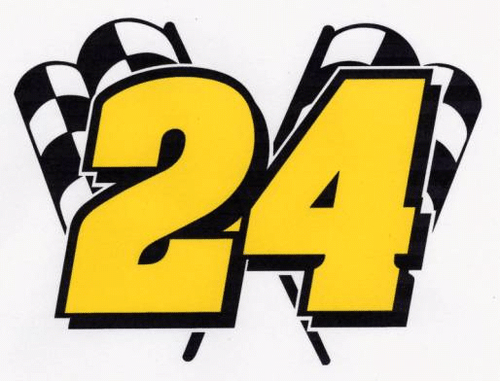 JEFF GORDON #24 Decal racing nascar Flag 4 x 5 - Afbeelding 1 van 1