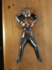 Vintage Cast Iron Nude Naughty Nellie Door Stop Boot Jack / Shoe Remover