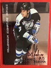 1999-00 Be a Player Millennium Signatures Pavel Kubina Auto #221 Lightning