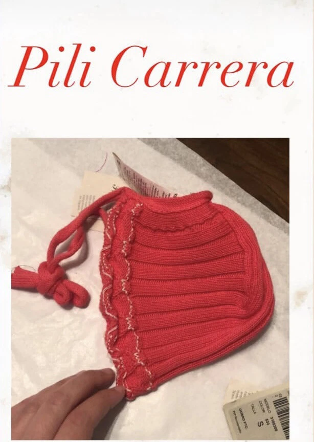 Pili Carrera Baby Red Bonnet Infant Hat NWT Size S