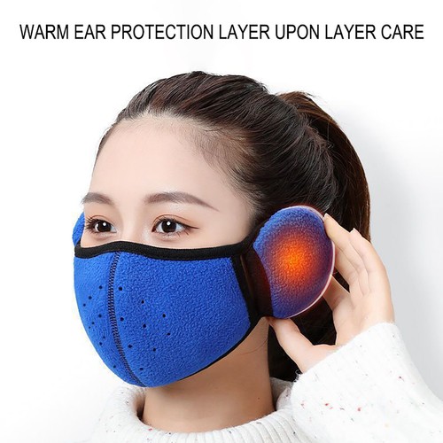 2 In 1 Face Mask Earmuffs Winter Breathable Warm Masks For Men Women Outdoor - Picture 9 of 27