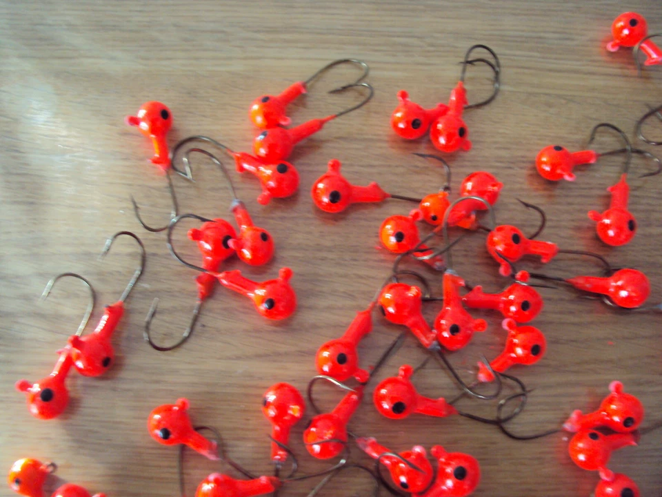 63 Jigköpfe Jigs Jighaken Angelhaken Haken rot in 6-7 gr. 3,8 cm lang - Bild 4 von 4