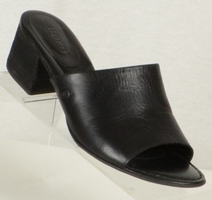 Born-Womens-Opal-Sandals-Size-9-5M-Black-Leather-Open-Toe-Mule-Slip-On-Heels
