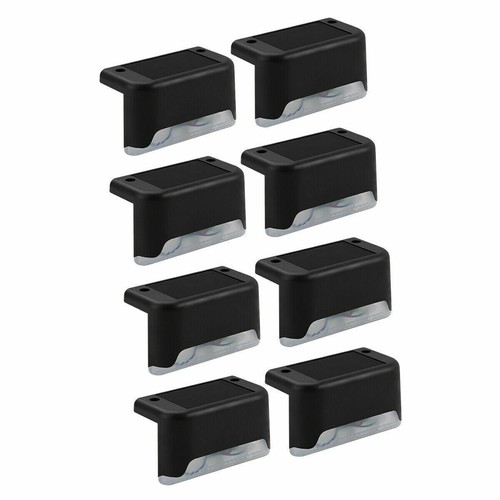 8 pack New Solar Deck Lights Outdoor Waterproof LED Steps Lamps for Stairs Fence - Picture 9 of 12