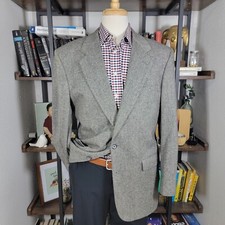 John Alexander HARTMARX Men's Tweed Sport Coat Blazer Two Button Gray Wool 42L
