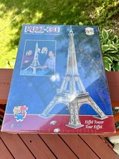 Puzz 3D Eiffel Tower Puzzle 703 Foam Backed Pcs Milton Bradley 3ft Tall 1995 NEW