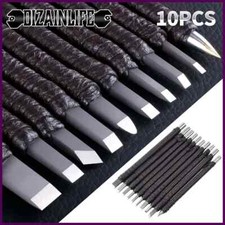 Professional 10Pcs Tungsten Steel Stone Carving Kit Hand Tools Set Chise