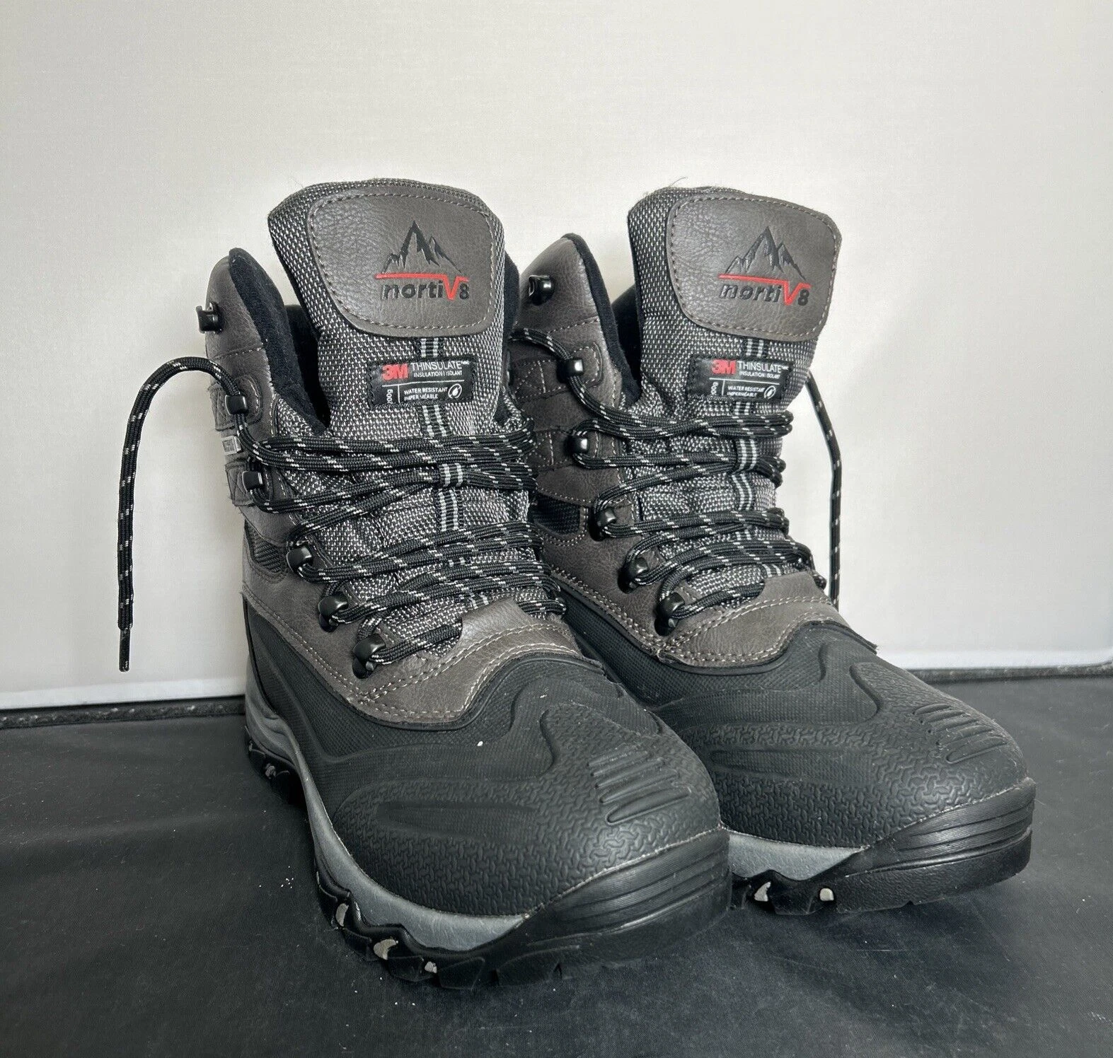 NORTIV8 Men's Snow Boots Insulated Waterproof Non-slip Winter Hiking Boots Sz. 7