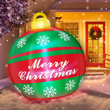 6 Ft Giant Christmas Inflatable Ball Christmas Decorations Outdoor with LED Ligh