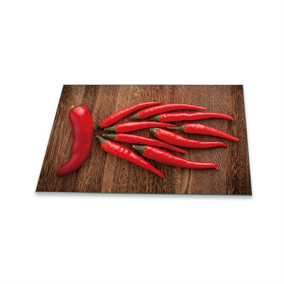Herdabdeckplatten Ceranfeld Spritzschutz Glasplatte 80x52 Deko Paprika Rot