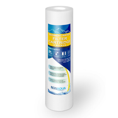 Sediment Water Filter Cartridge 1 Micron 10''x 2.5'', Four Layers of Filtration,