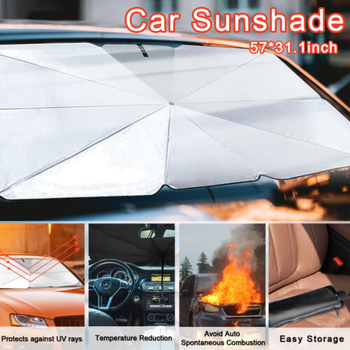 USA Car Windshield Sun Shade Foldable Umbrella Front Window Cover Visor Umbrella - Bild 14 von 22