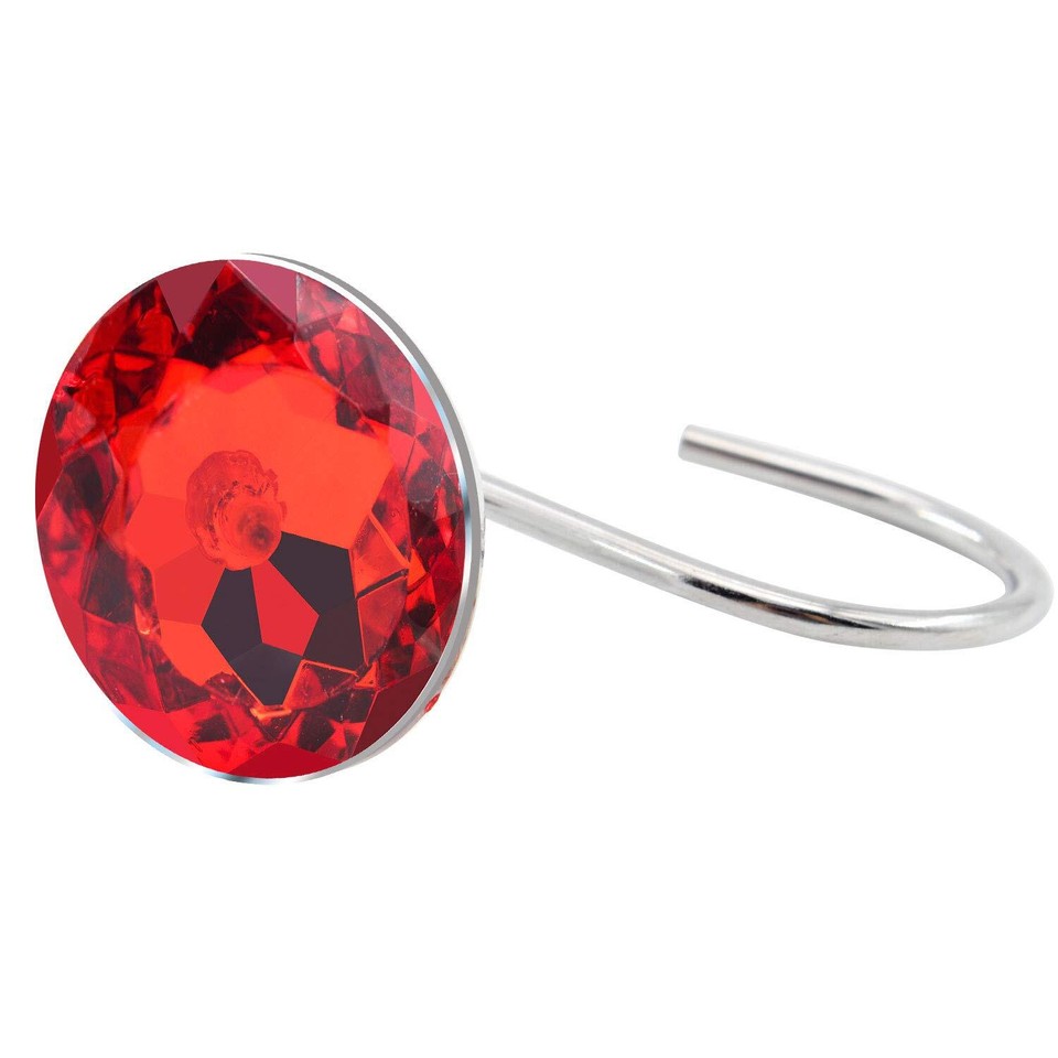 Acrylic Fashion Decorative Home Rolling Red Shower Curtain Hooks