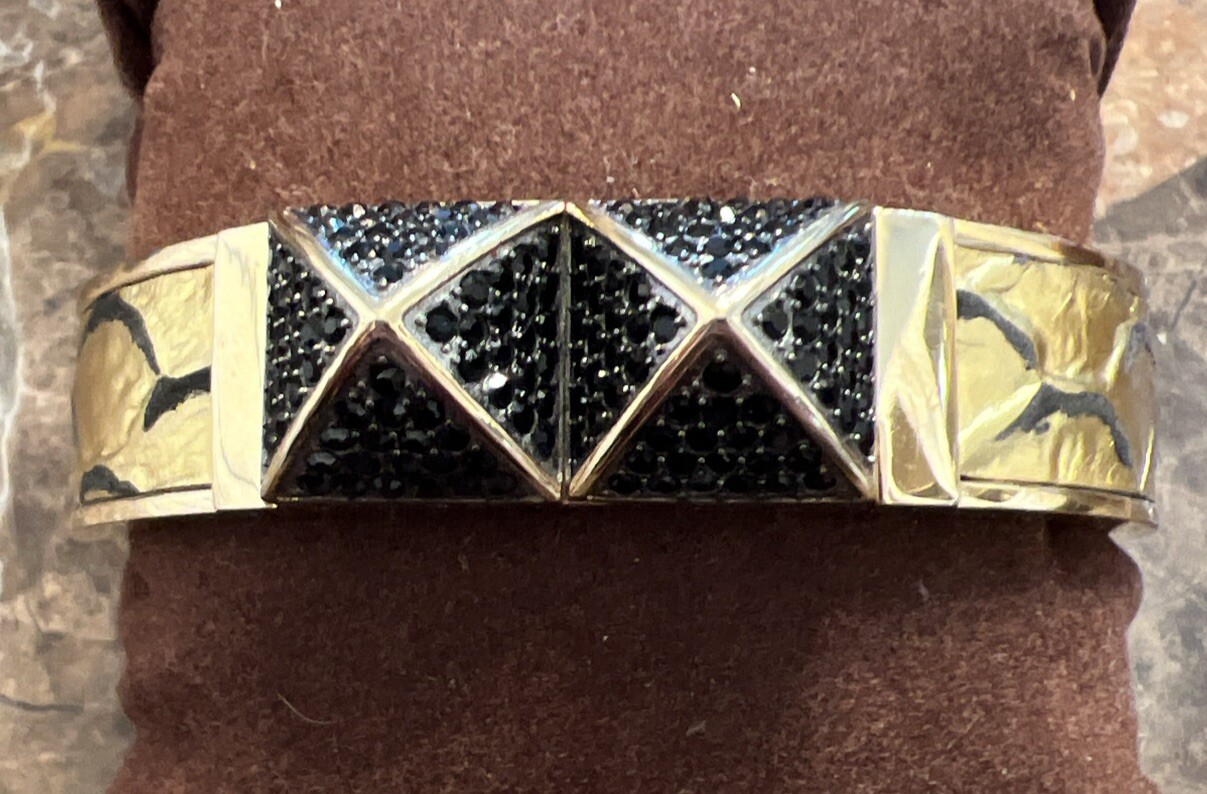 MICHAEL KORS EMBOSSED PYTHON CUFF HINGED WITH BLA… - image 1