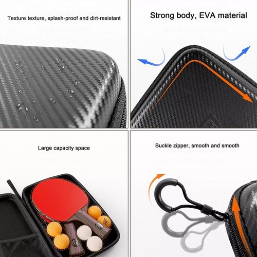 Hard Portable Protective Table Tennis Racket Case Bag Ping Pong Bat Padd Cover - Picture 3 of 15
