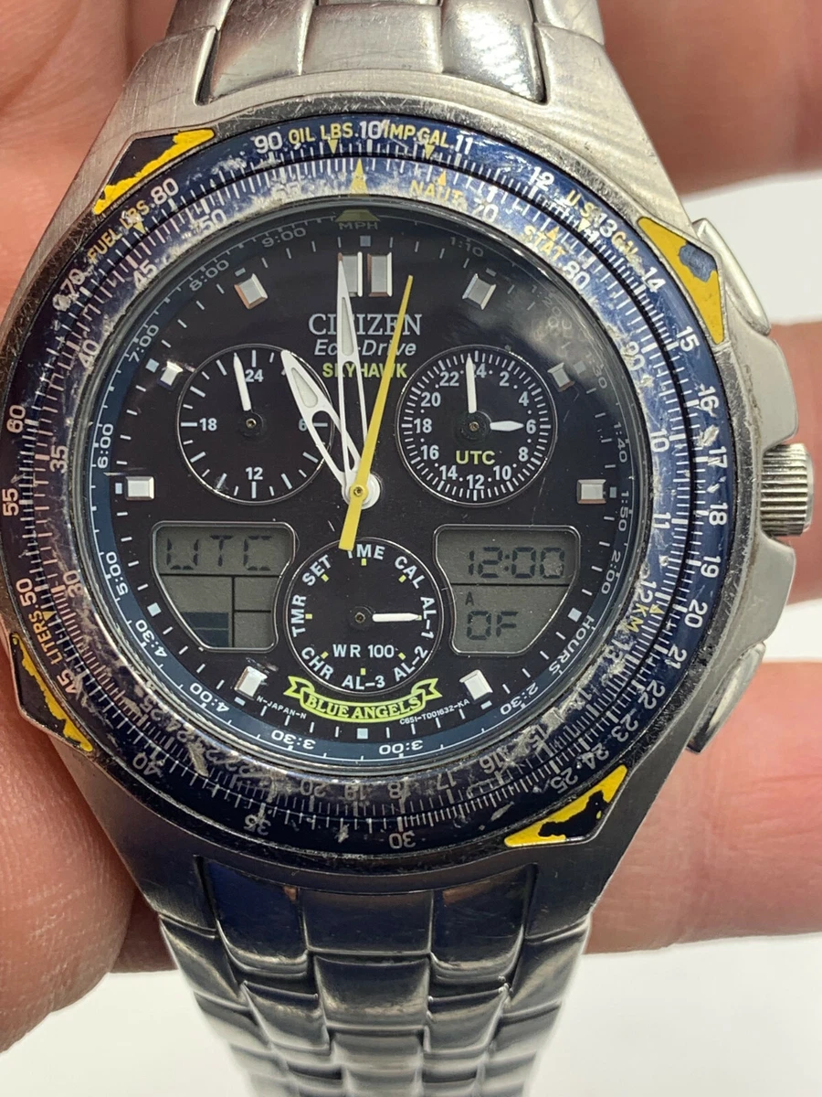 Citizen Watch Skyhawk Blue Angels C651-T000959 Eco-Drive World Time Working