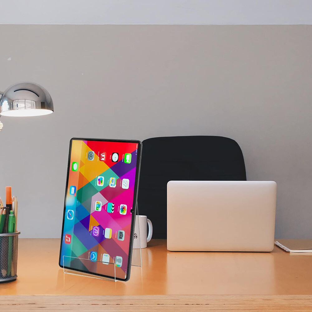 4Pcs Acrylic Display Stand Book, Plate, Phone, Tablet Retail Cookbook Holder US