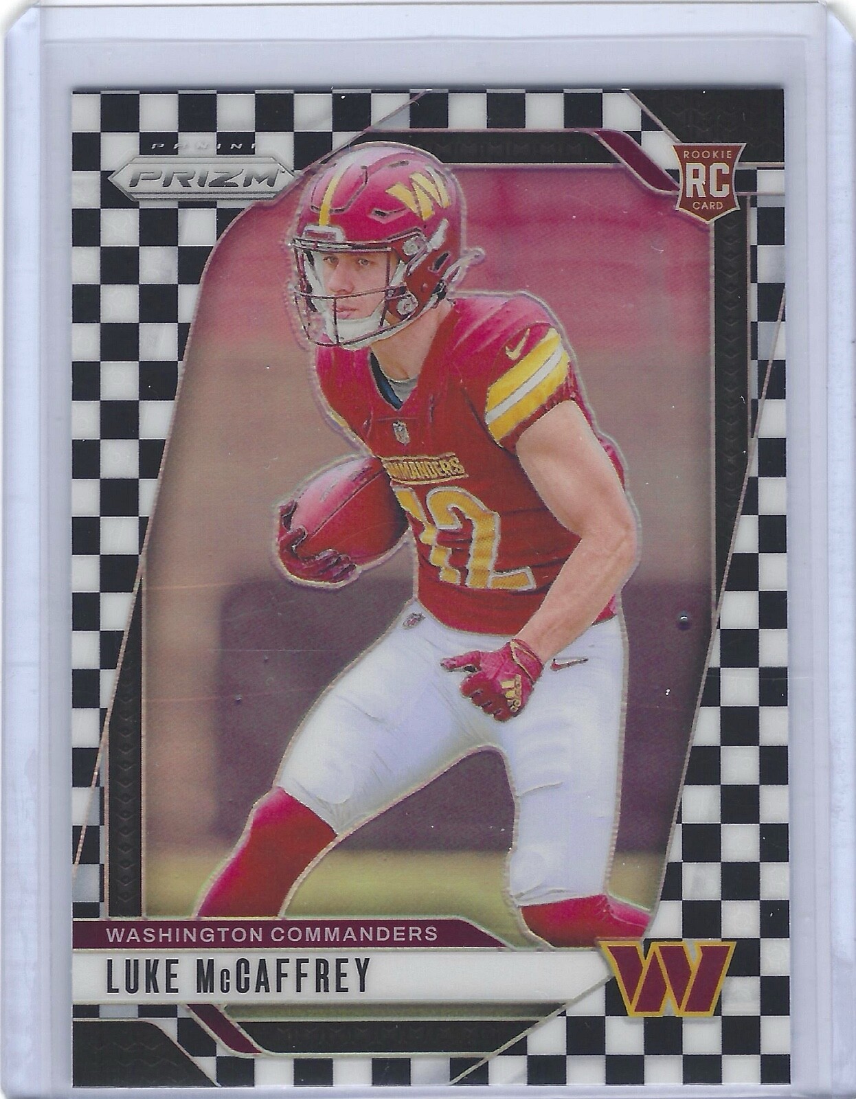 2024 Panini Prizm - Rookies Black & White Checker Prizm #367 Luke McCaffrey (RC)