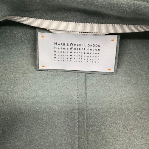 Rare NWT Harris Wharf London cropped wool trench Coat mint Green IT40 bust37 US4 - Picture 2 of 9