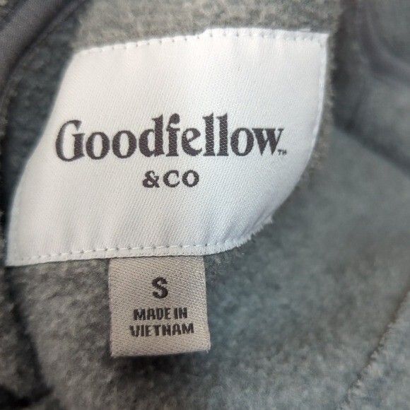 Goodfellow Half Button Pullover Sweater Gray S ca… - image 6