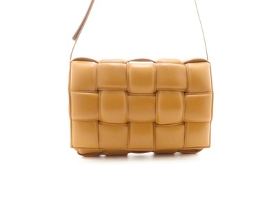 Bottega Veneta Padded Cassette Shoulder Bag Caramel Gold Leather W Storage Bag Ebay