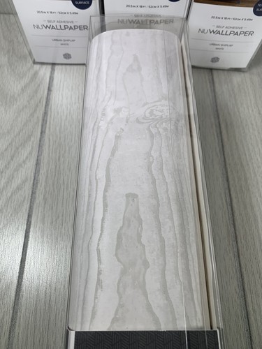 Self-Adhesive Wallpaper Urban Shiplap White Nu Scott Living 20.5in x 18ft Lot 4 - Picture 6 of 9